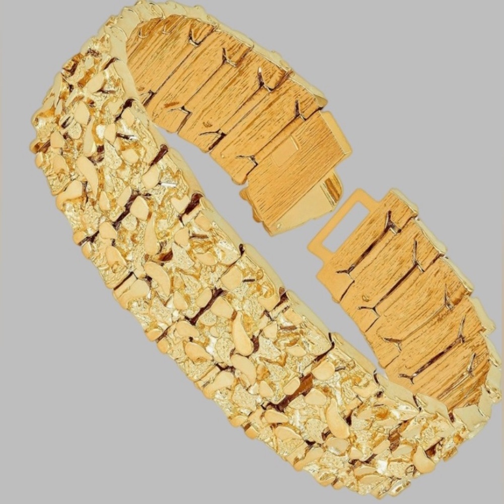 11A -Bracelet unisex Wide Nugget Bracelet
8.5” See video